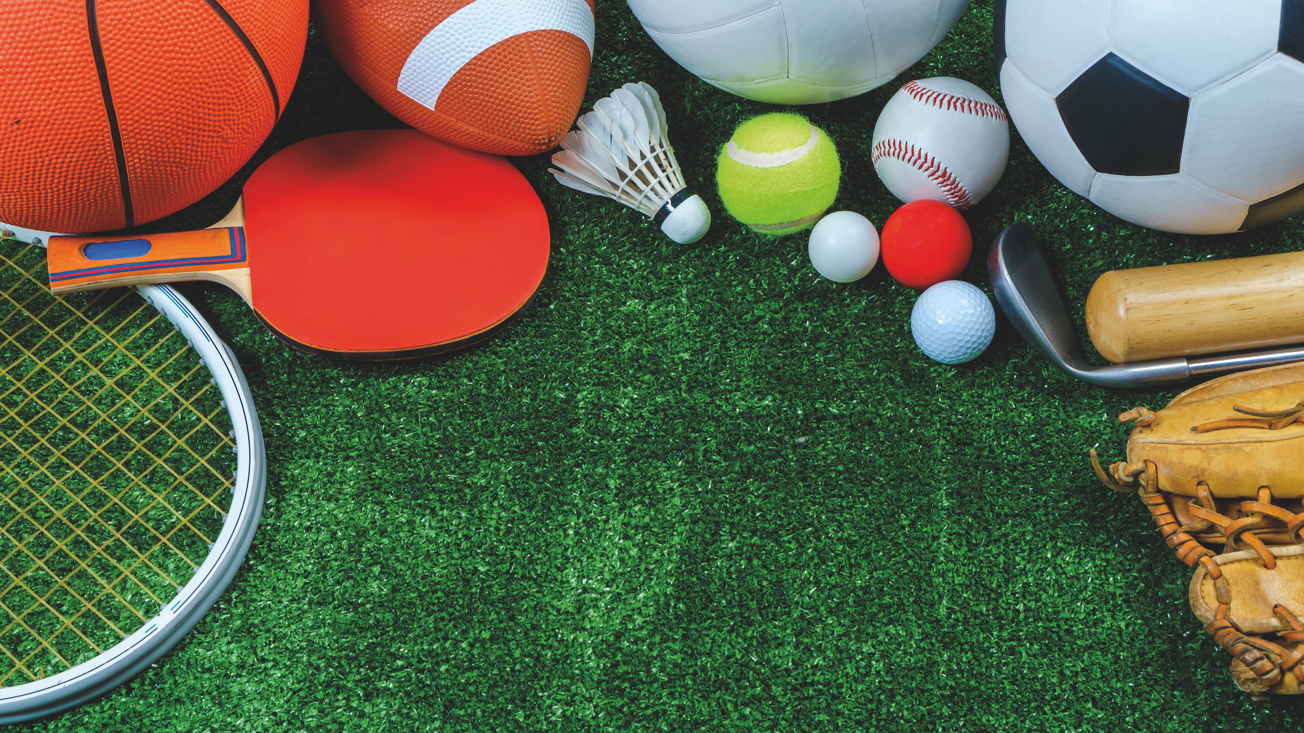 Palloni e attrezzi di vari sport